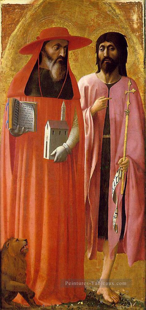 Saint Jérôme et Saint Jean Baptiste Christianisme Quattrocento Renaissance Masaccio Peintures à l'huile